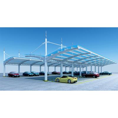 China Outdoor parking lot cheap steel car shed utisise awning car park metal frame easy parking for sale