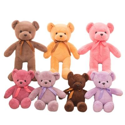 China Colorful Bow Teddy Bear Plush Toys Birthday Stuffed Animals Presents Kids Soft Toys Birthday Gifts Party Decoration for sale