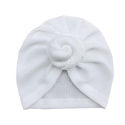 China Autumn Winter Newborn Baby Waffle Waffle Ball Donut Turban JOINT Knot Turbans Solid for sale