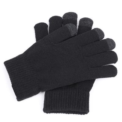 China Wholesale Simple Touch Screen Gloves Full Finger Sports Gloves Knit Solid Color Touch Screen Gloves for sale