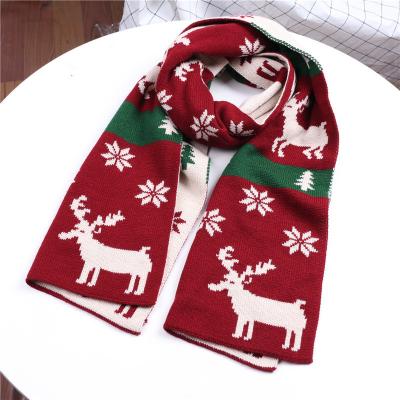 China Fashion Latest Jacquard Knitted Scarf Winter Wear Christmas Gift Warm Scarf Women Jacquard Scarf for sale