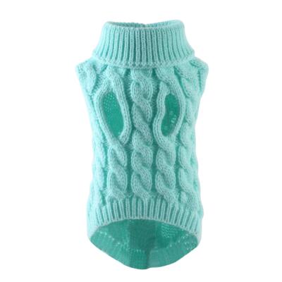 China Daily Life Dog Cable Knit Sweater Winter Pet Knitwear Turtle Neck Sweater for sale