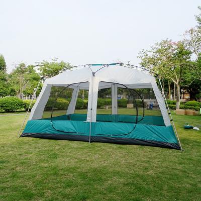 China Extended Type 8-12 Person Large Family Camping Tents High Quality Waterproof Double Layer Cabin Outdoor Tent for sale