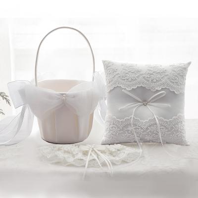 China R0657, M4883-1, M8603IWedding Bridal Bridesmaid Basket Ring Pillow Lace Garter R0657 for sale