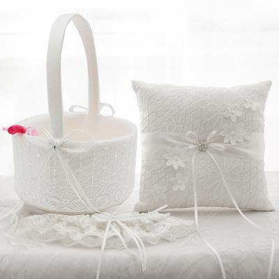 China R0517-1Wedding Bridal Bridesmaid Basket Ring Pillow Lace Garter R0517-1 for sale