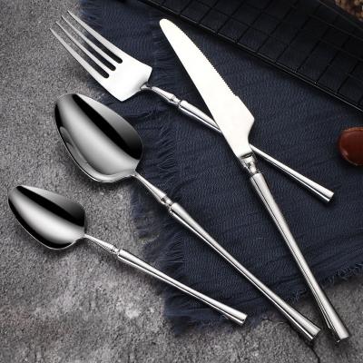 China Viable Bright 304 Stainless Steel Knife And Fork Spoon Steak Cutlery Slimming Waist Knife And Fork for sale