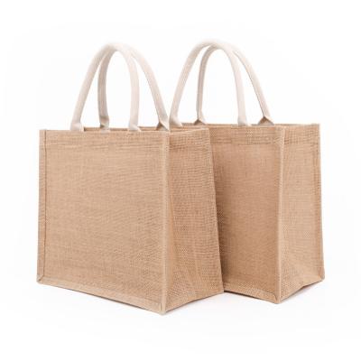 China DAIDAIMU High Quality Eco-Friendly 100% Natural Recycle Carry Jute Shopping Bags Foldable Film Covering Waterproof Jute Bags for sale