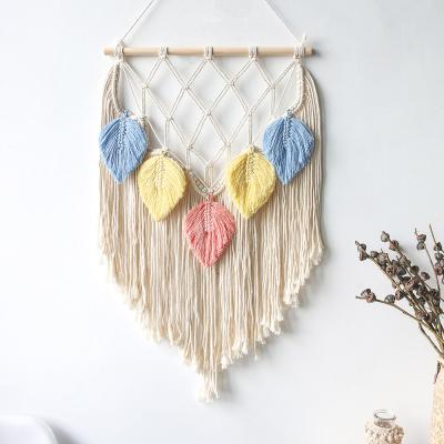 China Bohemia Handmade Woven Multicolored Leaves Wall Hanging Bohemian Dream Catcher For Home Decoration Accessories for sale