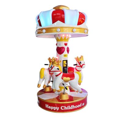 China Christmas Carousel Horse Rotating 3 Players Amusement Park For Kids 300W for sale