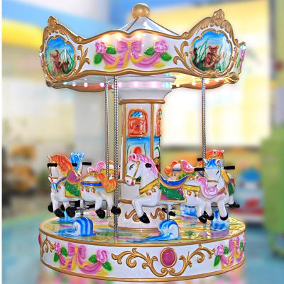 China Coin Operated Merry Go Round Kiddie Rides 6 Players Mini Rotating 550W for sale