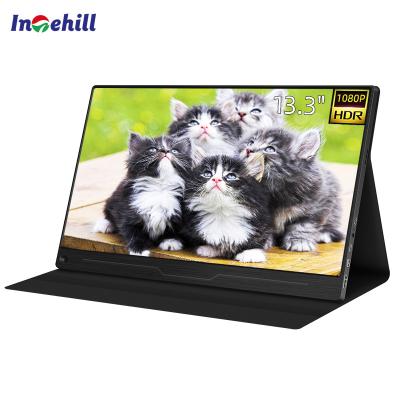 China Speaker Screen 13.3 inch 1080P monitor portabel untuk portable green laptop for raspberry pi portable screen for sale