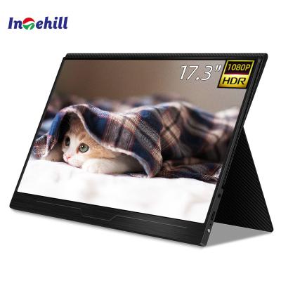 China Portable Speaker Gaming Monitor 17.3 Inch 1080P HDR IPS Display By Intehill for sale