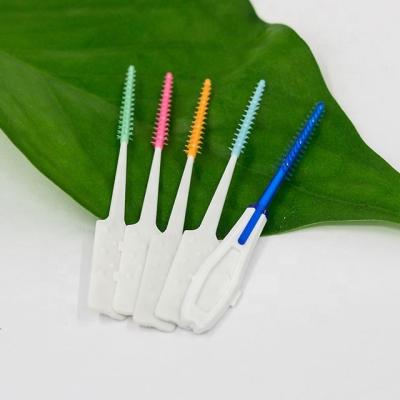 China Family PP+TPE Soft Dental Rubber Toothpicks Interdental Brush Dental Soft Picks for sale