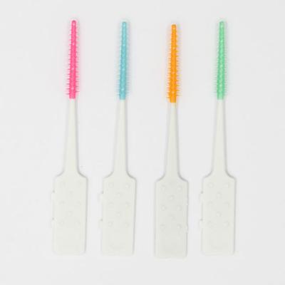 China Cleans Teeth Factory Manufacture Flexible Soft Pick Rubber Interdental Brush for sale