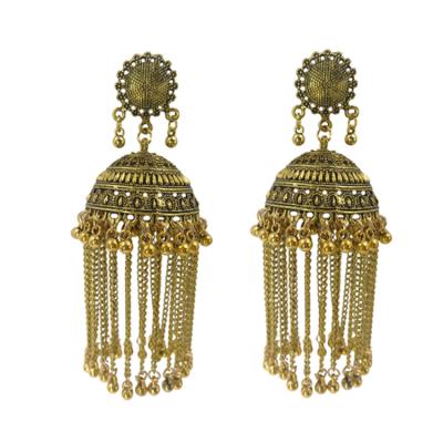 China Ethnic 2021 Jewellery Indian Jhumki Jhumka Design Chandelier Earring Long Tassel Dangle Earrings for Women&Girls -E1126 for sale