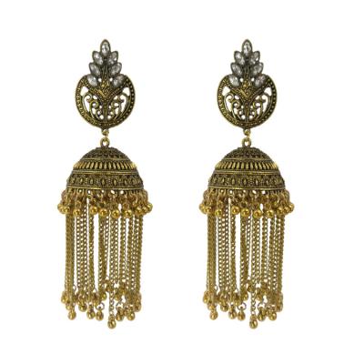 China Indian Jewelry Jhumki Jhumka Design Ethnic Chandelier Earring Long Tassel 2021 Dangle Earrings For Women&Girls - E1125 for sale