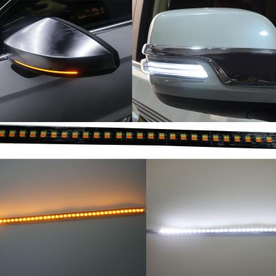 China DC12V Indicator 23cm Dynamic Auto DRL Turn Signal Light Amber/White Side Car LED Mirror Strip Light Turn Signal Indicator Rear Strip Light for sale