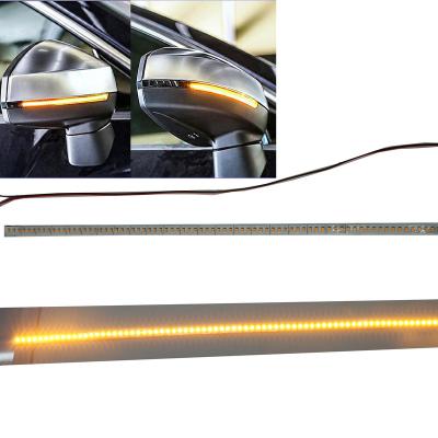 China 60cm Side Turn Signal LED Mirror Strip Light Turn Signal Light Rear Strip Light Auto Dynamic Amber Indicator 2Pcs DRL Car for sale