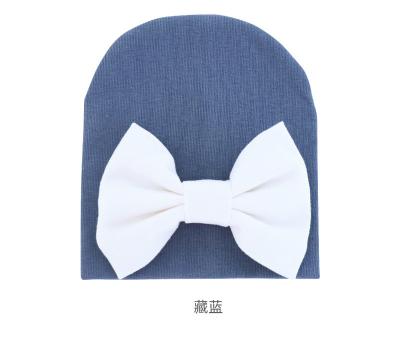 China New Dobby Baby Turban Hat Hair Bow Solid Bow Tied Headwrap Beanie Hat Girls Toddler Kids Boys Girls Hat for sale