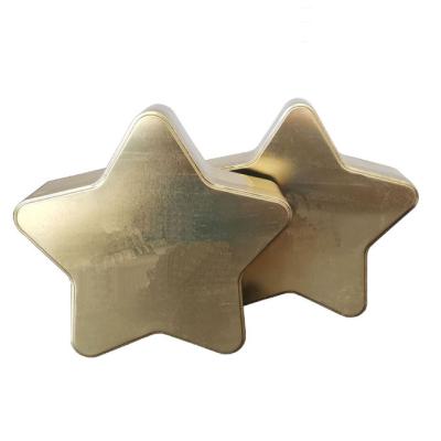 China Fancy Food Tin Box Christmas Chocolate Metal Box Decorative Custom Star Shaped Candy Gift Box for sale