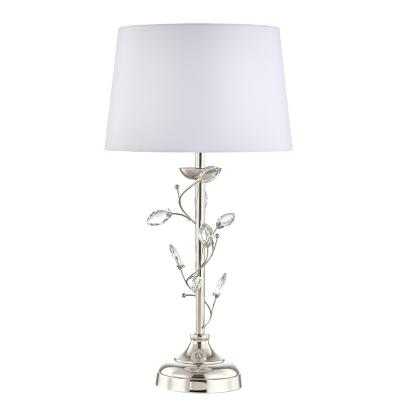 China European modern simple creative light K9 leaf metal flower branch decoration iron art luxury crystal table lamp for sale