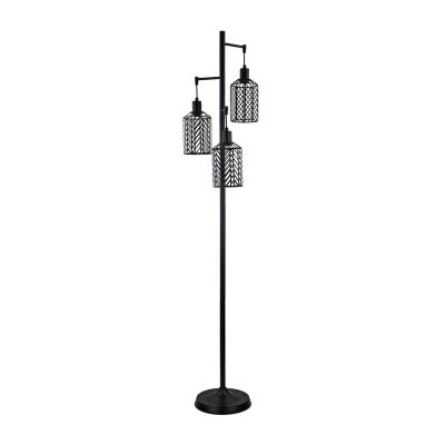 China Modern Special Item Geometric Black Elements Fish Bones Fashion Light Floor Lamp For Bedroom for sale