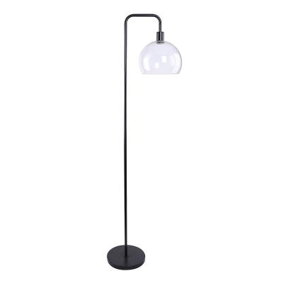 China Lighting Functions Classic Shade Modern Metal Floor Lamp Black Glass Corner Standing Lamp Decor Lighting for sale