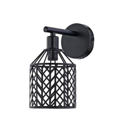 China New Industrial Classic Style Black Metal Birdcage Modeling Art Wall Lamp Creative Decoration Indoor Hanging Wall Light For Living Room for sale