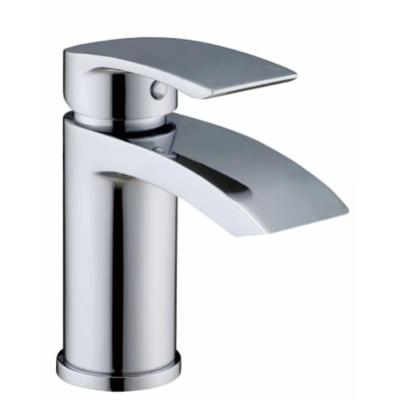 China Without Slide Bar Round Mini Basin Mixer Deck Mounted Waterfall Bathroom Sink Faucet Single Lever Mixer Taps for sale