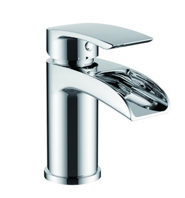 China Without Slide Bar Round Newest Brass Mixer Tap Chrome Plated Hot And Cold Water Basin Faucet Sink Tap for sale