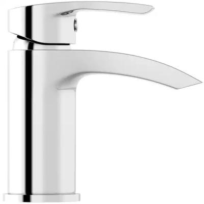 China Without Slide Bar Round Basin Mixer Deck Mounted Waterfall Bathroom Sink Faucet Single Lever Mixer Taps for sale