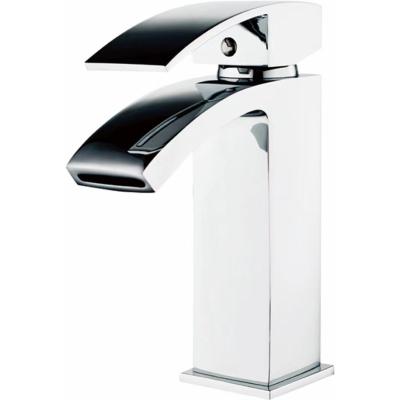 China Without Slide Bar High Quality chrome plated single handle waterfall hot and cold mono Basin Mixer Faucet for sale