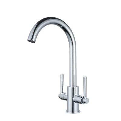 China Sense Faucets Traditional Kitchen Sink Mixer Tap Ceramic Dual Handle Single Hole Kitchen Faucet European Style for sale