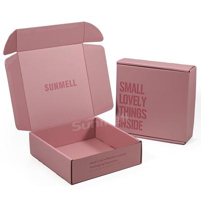 China Recyclable Custom Cute Shipping Cardboard Pink Mailer Box E Groove Corrugated Cardboard Subscription Box For Cosmetics for sale