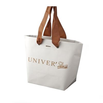 China Recyclable Premium Quality Kraft Paper Biodegradable White Bag With Logo Print Shoes Paper Bag for sale