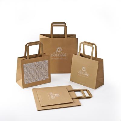 China Recyclable Biodegradable Kraft Paper Bag Brown Kraft Paper Bag Gift Bag With Handle for sale