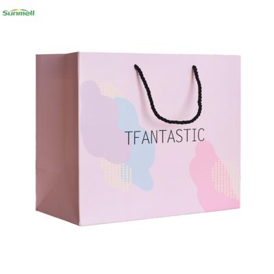 China Beautiful Recyclable Durable Custom Shopping Paper Bags With Your Own Logo Rose Luxury Gift Paper Suitcase For Clothes Or Cosmetic Shopping for sale