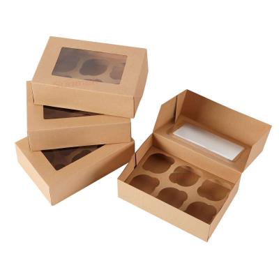 China Eco Handmade White Kraft Paper Packaging Boxes For Dessert 6 Pieces Moon Cake Box Custom Made for sale