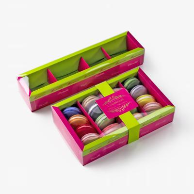 China High Quality Recycled Materials Macaron Packaging Custom Paper Box With Window / Christmas Macaron Box for sale