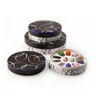 China Customized high quality recyclable porcelain macaron box/circular luxury macaron box wholesale for sale