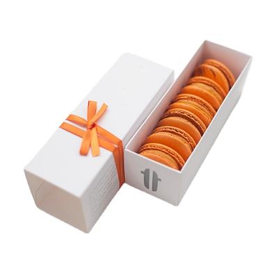 China Recycled Materials China Custom Hot Sale Macaroon Cookie Paper Box Long Cardboard Box For Desserts Packaging for sale