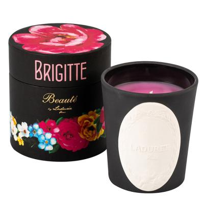 China Recyclable Custom Matte Black Luxury Round Candle Boxes Packaging With Perfect Handcraft Cylinder Candle Box for sale