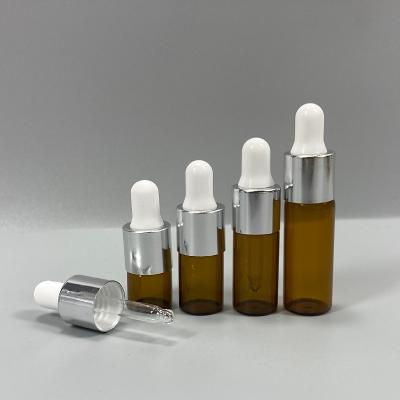 China Mini Dropper Bottle Sample Cosmetic Glass Vial With Dropper For Essential Oil Serum Essence Sample Packaging for sale