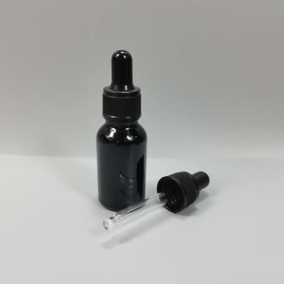 China 5ml 10ml 15ml 20ml 30ml 50ml 100ml cosmetic wholesale black glass dropper bottle with dropper for sale