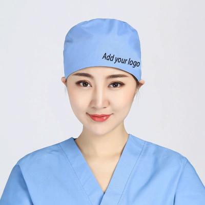 China The image the customizable surgical hat can be added with the logo nurse hat, and the unisex frosted hat can be made large or small for sale