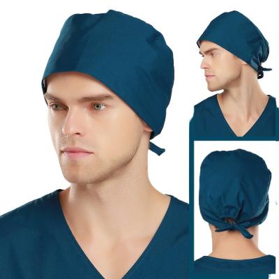 China Fashion cotton printing unisex lace up cap cap doctor hat nurse hat operating room cap food patient for sale