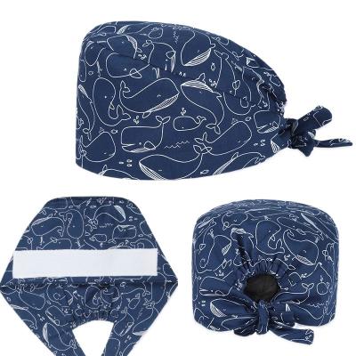 China Fashion cotton printing male doctor cap nurse cap beautician cap female dental cap imprisonment sweat-absorbency towel for sale