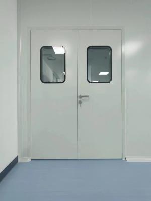 Chine Porte de salle blanche modulaire scellée en acier, porte manuelle double, surface lisse à vendre