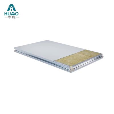 China Handmade Cleanroom Rock Wool Sandwich Panel Fireproof 50mm 75mm 100mm Thick for sale