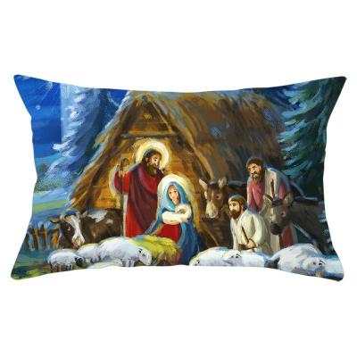 China Christmas Anti-static Decorative Rust Lumbar Canvas Tile Covers Sublimation Cushion for sale